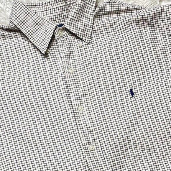 Polo Ralph Lauren Button Down Shirt  Classic Fit White Gingham Size XL - Picture 1 of 4